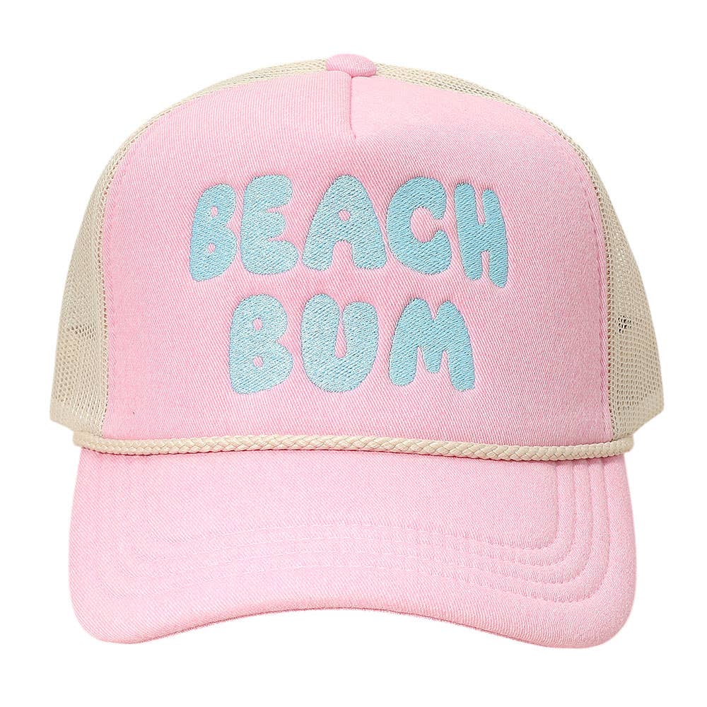 Sensibling Corp. - Wholesale Trucker Hat - Women's - BEACH BUM Message Embroidered Mesh Back Trucker Hat8
