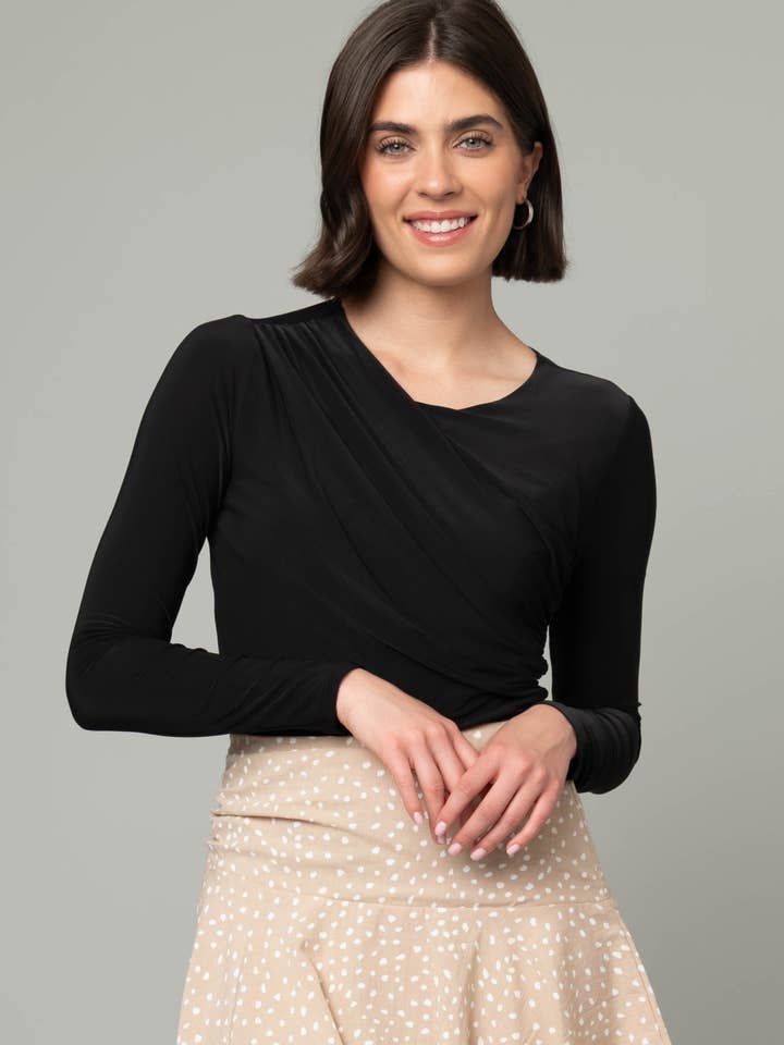 L/S Brief Bottom Bodysuit w/ Ruching
for wholesale by Pine Apparel