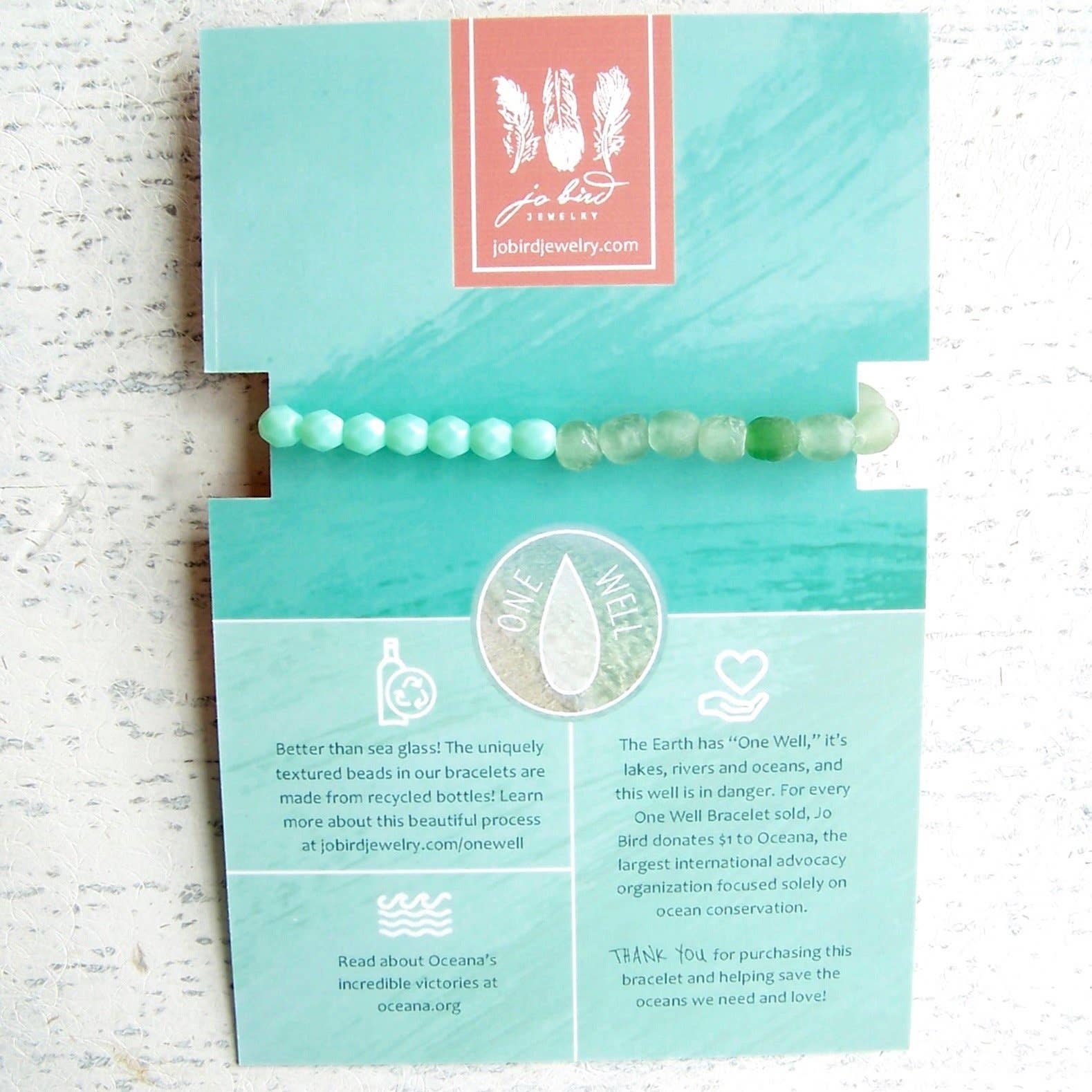 Jo Bird Jewelry - Venta al por mayor Pulsera de cuentas - Pulsera elástica One Well - Aguamarina1