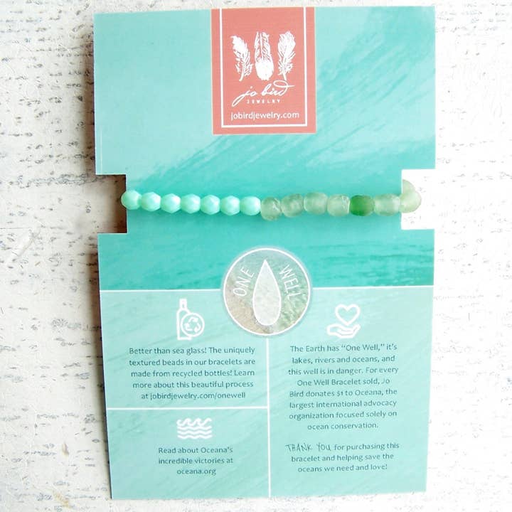 Jo Bird Jewelry - Venta al por mayor Pulsera de cuentas - Pulsera elástica One Well - Aguamarina1