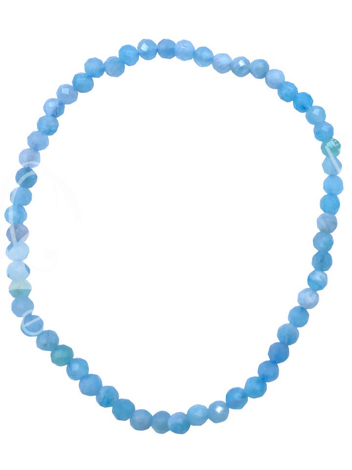 (PC)BRACELET - FACETED STONE BEADS AMAZONITE (3-4 MM) 7.25- for wholesale by Oceanic Linkways Inc