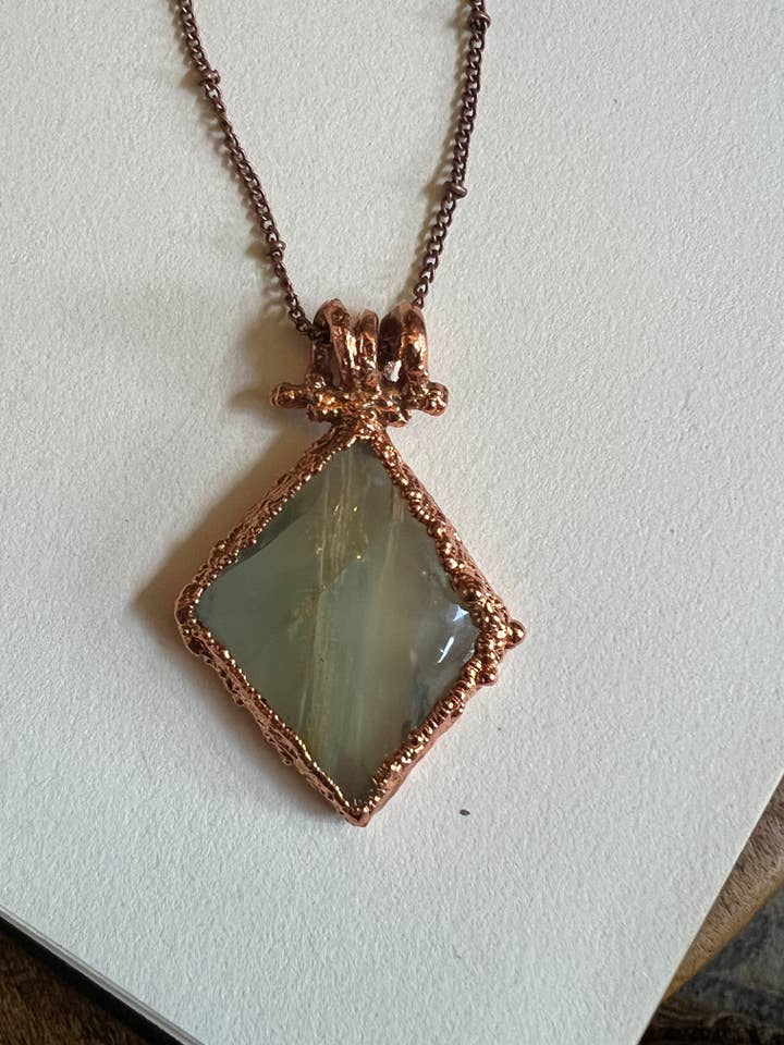 Green stone necklace for wholesale by Bare Bones Jewelry London