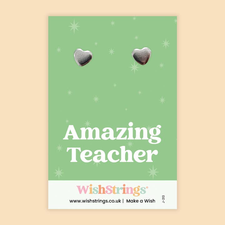 AMAZING TEACHER - Pendientes en forma de corazón | J213 para venta al por mayor de WishStrings