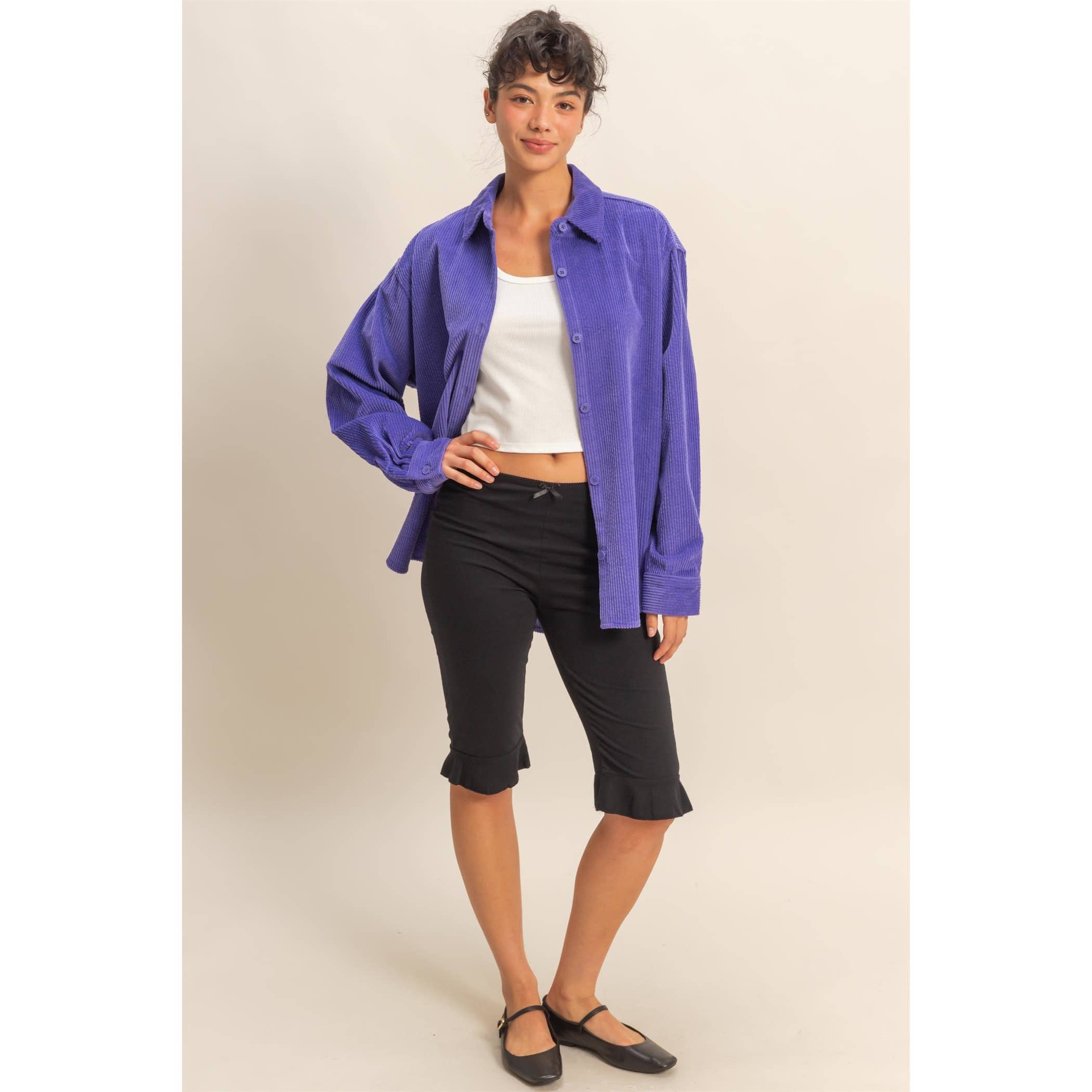 HYFVE - Wholesale Button Down Shirt - Women's - Relaxed-fit Contemporary Corduroy Shirt17