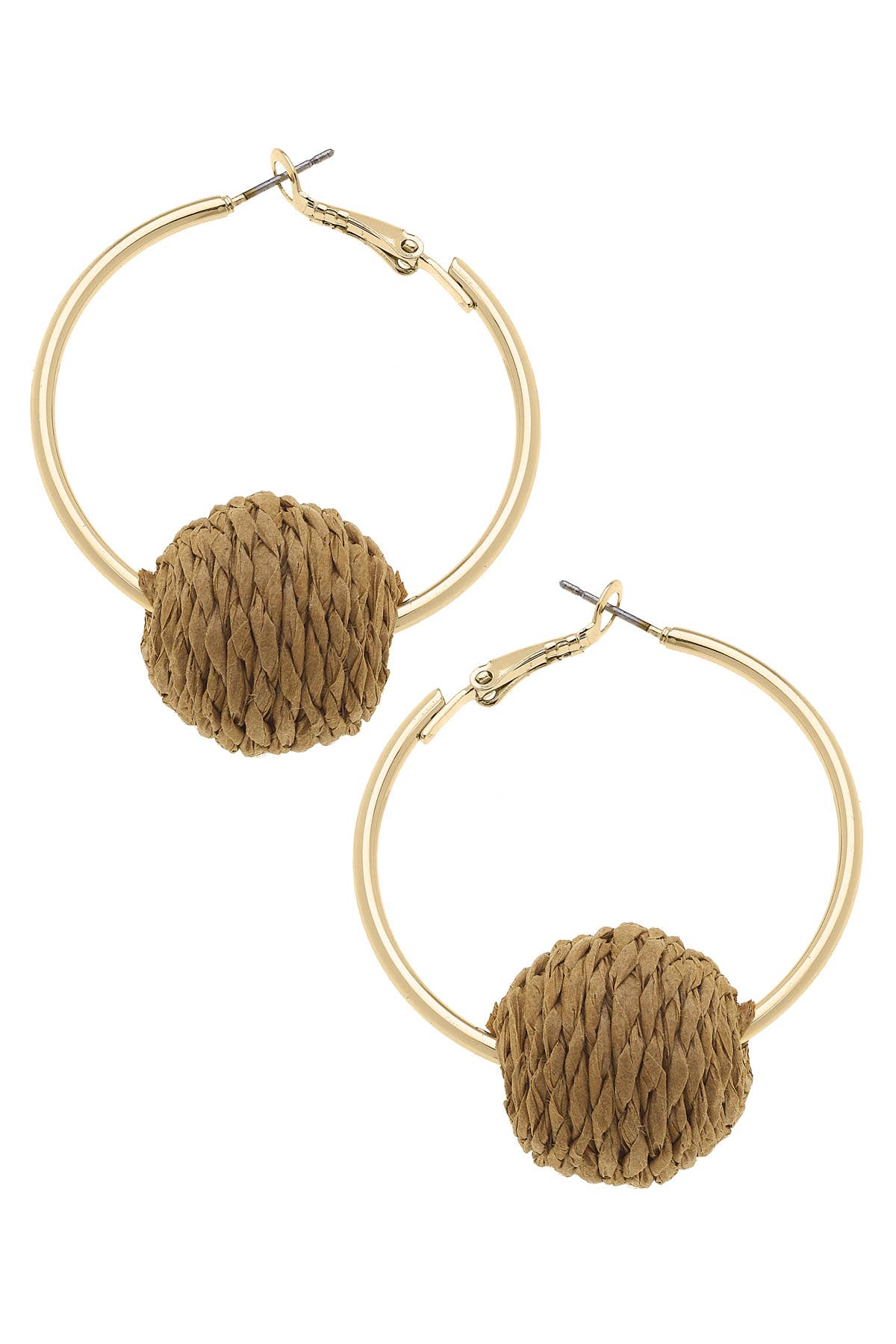 Canvas Style - Wholesale Hoop Earrings - Celeste Threaded Wicker Hoop Earrings in Natural0