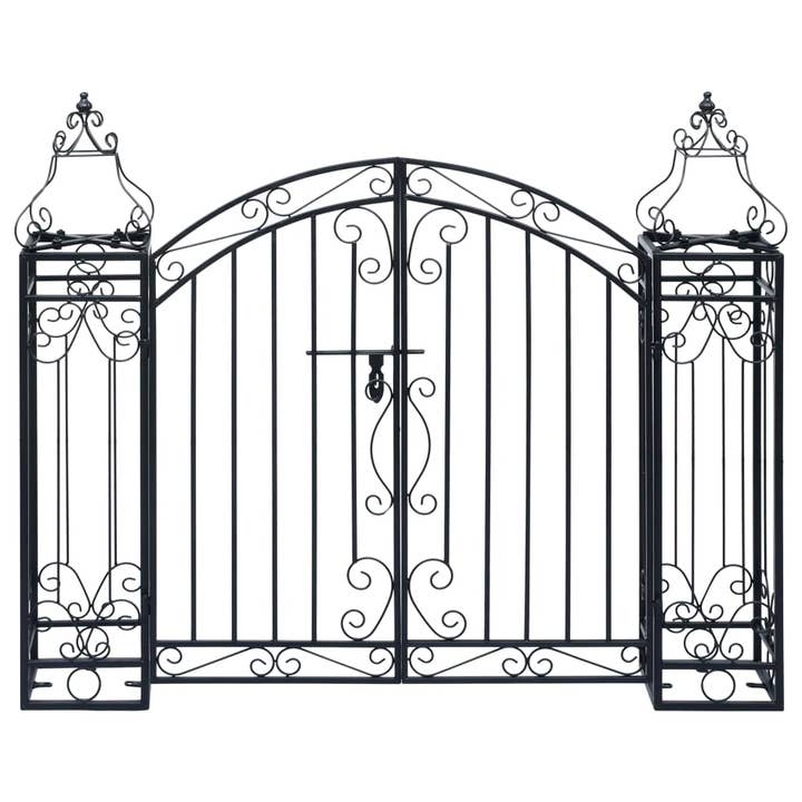 Greenwestons - Wholesale Outdoor ornament/decor - Green's Ornamental Garden Gate Wrought Iron 48"x8.1"x39.4"