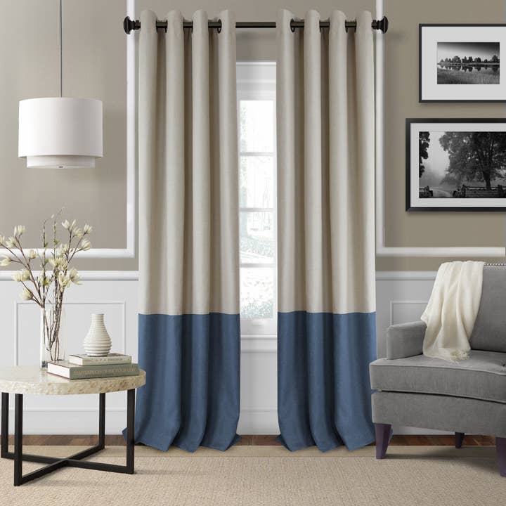Braiden Color Block Blackout Window Curtain for wholesale by Threadmade Home