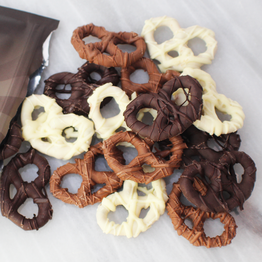 Vermont Nut Free Chocolates - Wholesale Chocolate Covered Sweets - Chocolate Covered Mini-Twist Pretzels1