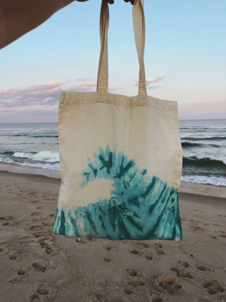 Tie Dye Wave Tote Bag – 100% Cotton for wholesale by High Tide Studios
