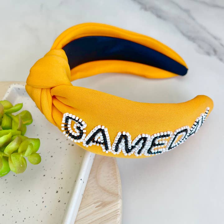 Gameday Headband - Mustard for wholesale by MODish Design Co