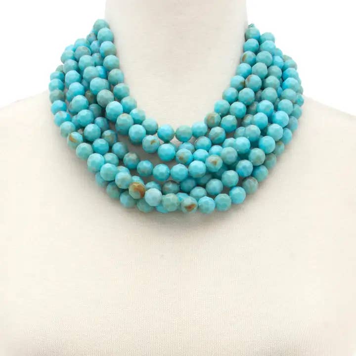 anbfashion - Wholesale Beaded/Pearl Necklace - * CHUNKY BEADED LAYERED NECKLACE Faux leather neck magnetic