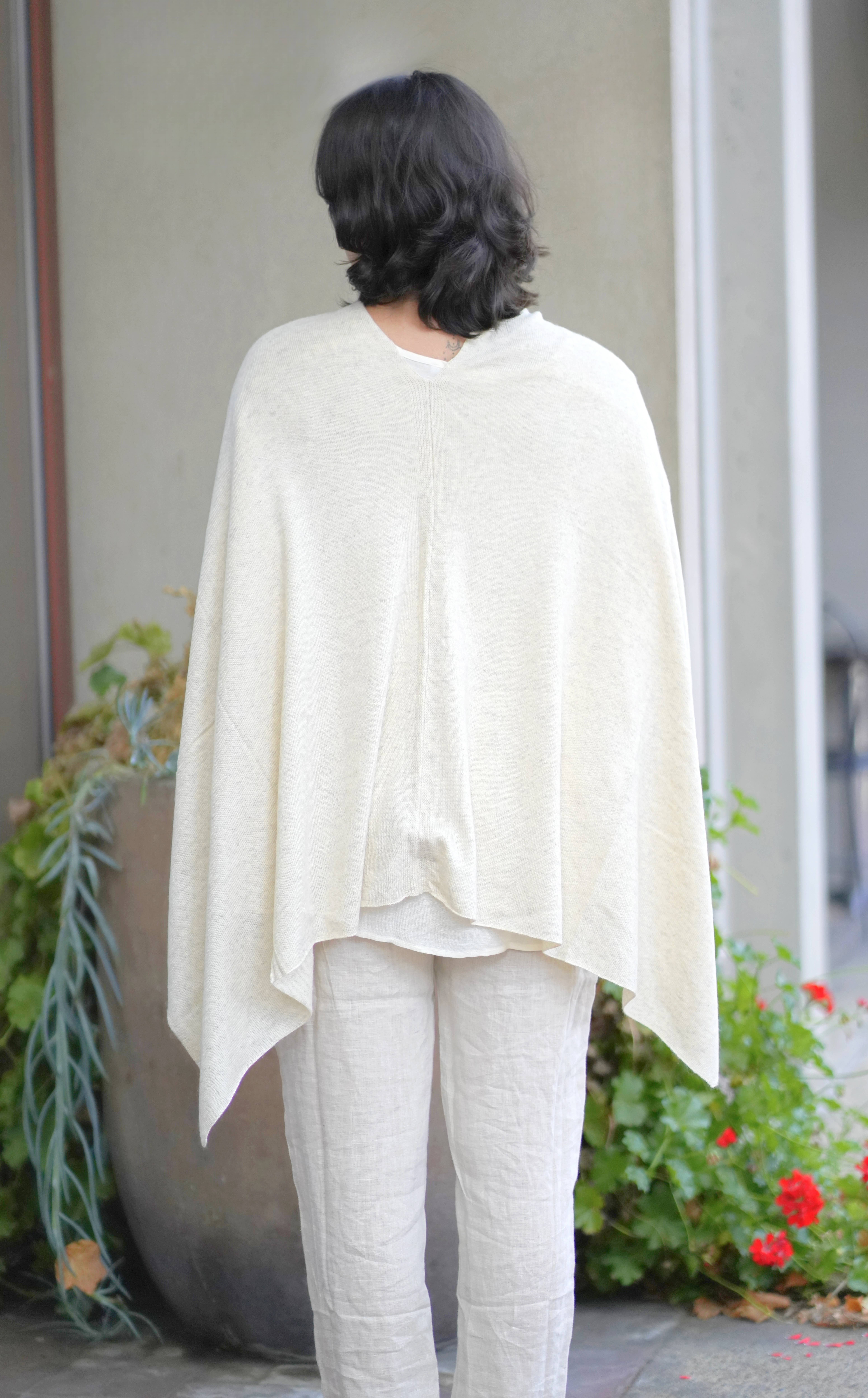 Cashmere Poncho Ivory for wholesale on Faire7