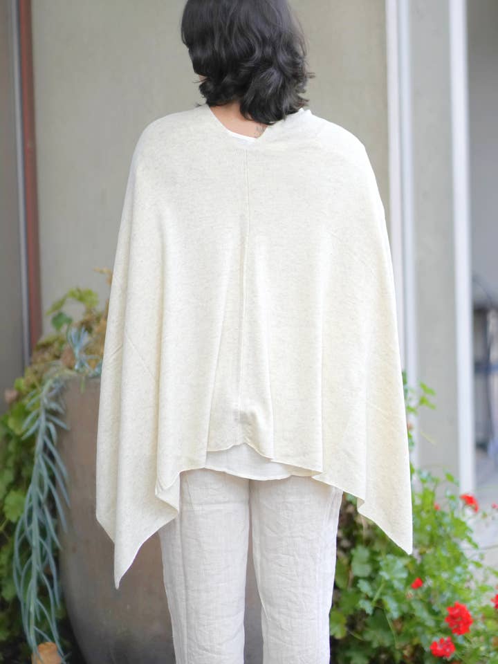 Cashmere Poncho Ivory for wholesale on Faire7