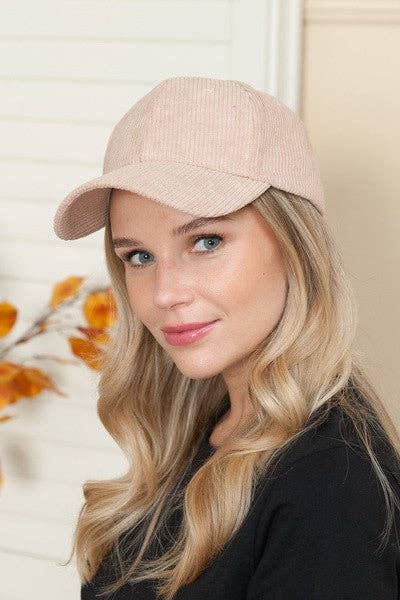 JOSSLYN by wall to wall - Wholesale Baseball Cap - Women's - PLAIN CORDUROY BASEBALL CAP | 40CP01614