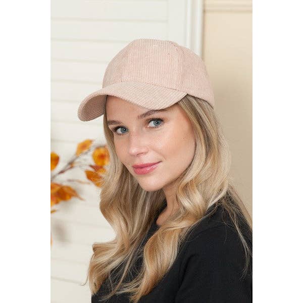 JOSSLYN by wall to wall - Wholesale Baseball Cap - Women's - PLAIN CORDUROY BASEBALL CAP | 40CP01614