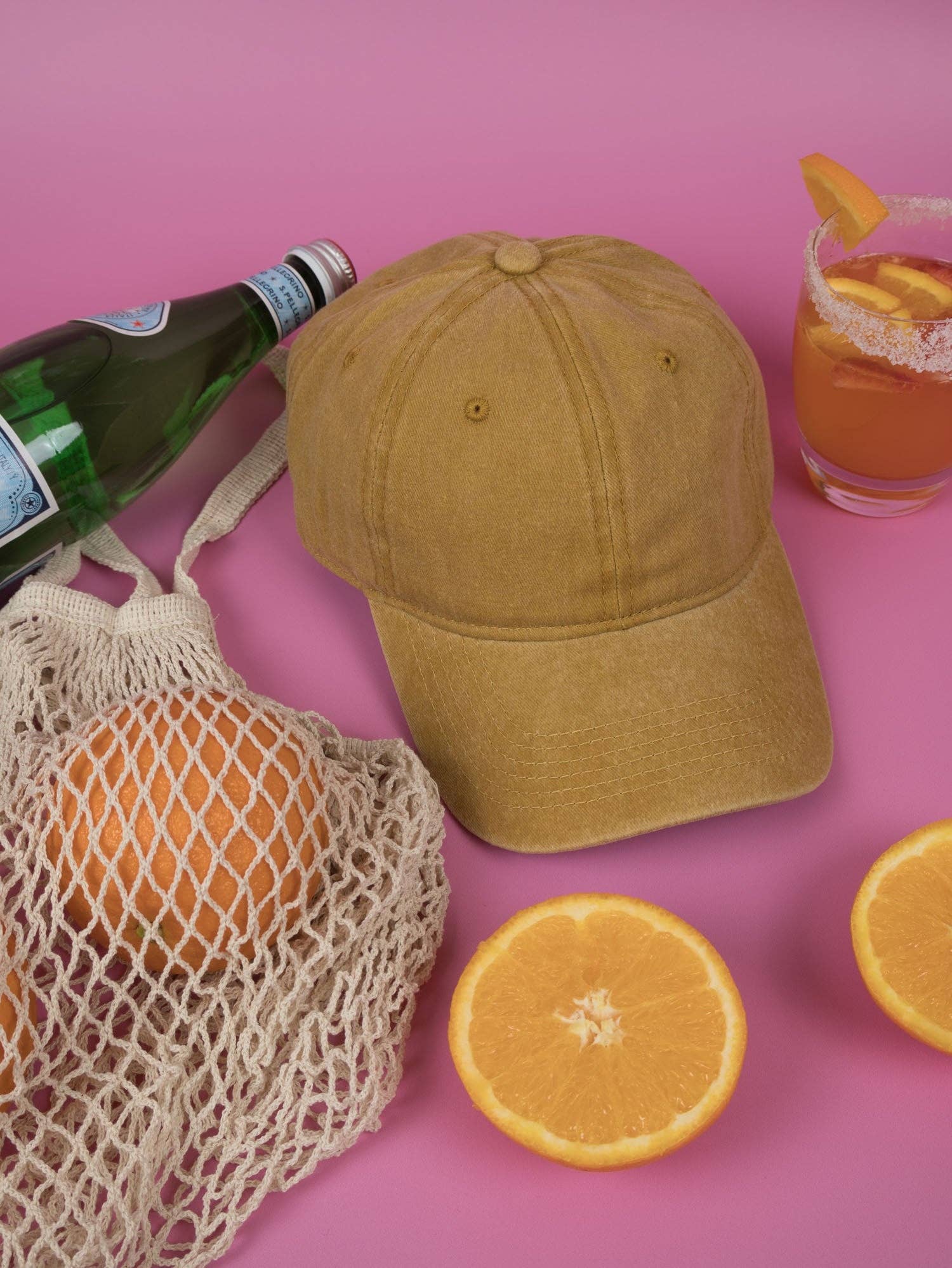 Nakoa The Label - Wholesale Baseball Cap - Women's - Vintage Washed Cap - 100% Cotton - Byron Bay - Mustard0