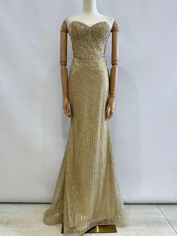 Invitadissimas - Wholesale Gown - Women's - Long dress with glitter 8351223