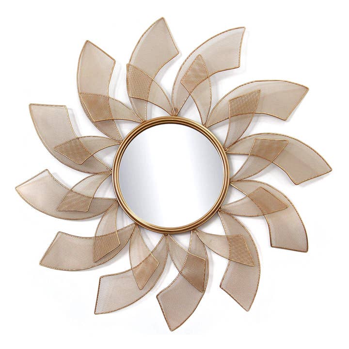 ADM Home Decoration – wholesale Väggspegel – Modern design spegel 'Sun' - Kopparsula koppar - Medium