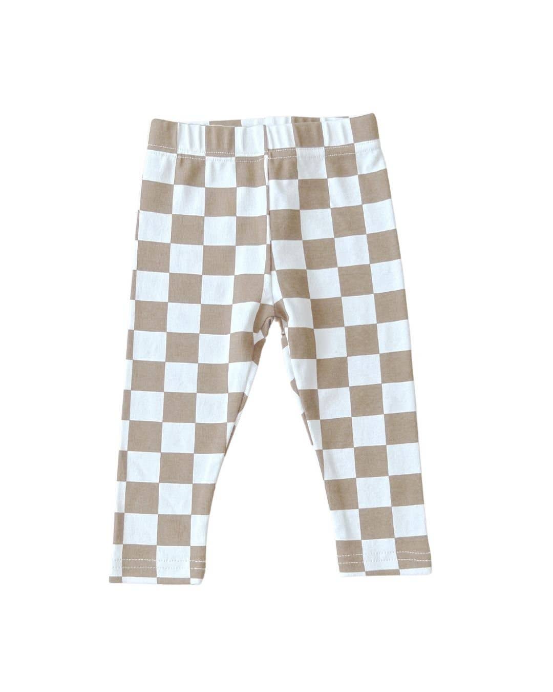 Lucky Panda Kids - Wholesale Fashion Leggings - Kids - Checkered Leggings | Latte0