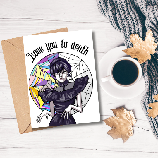 As Told By Ellie - Wholesale Love Card - Wednesday Addams Halloween Greeting Card Funny0
