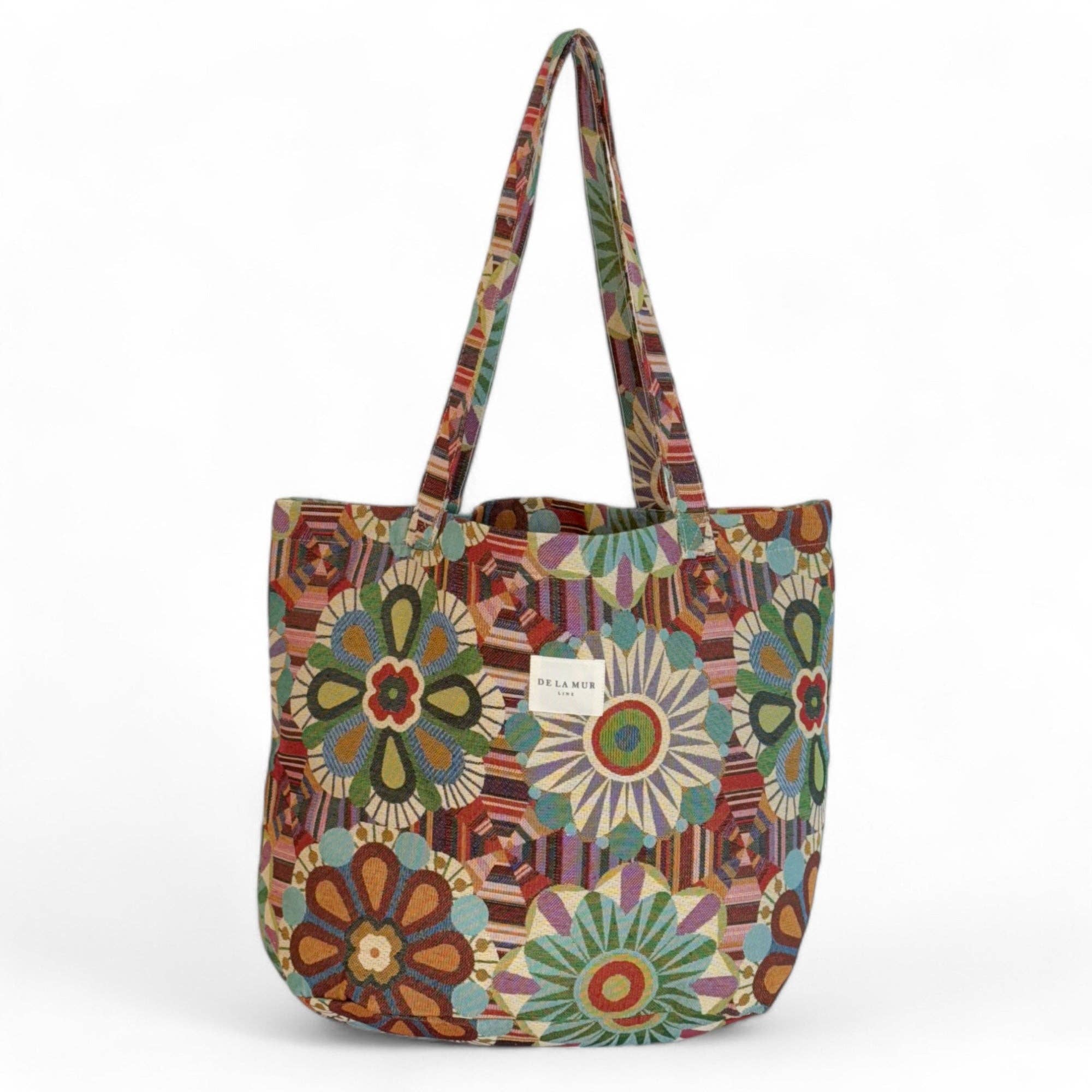 De La Mur – Sacola - Mulher por atacado – Bolsa grande com estampa floral colorida para carregar no ombro0
