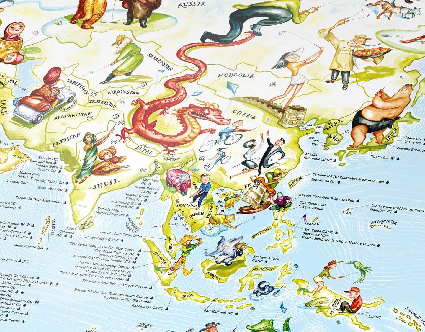 Awesome Maps – wholesale Karta – Golfkarta | Världskarta med 400 golfbanor5