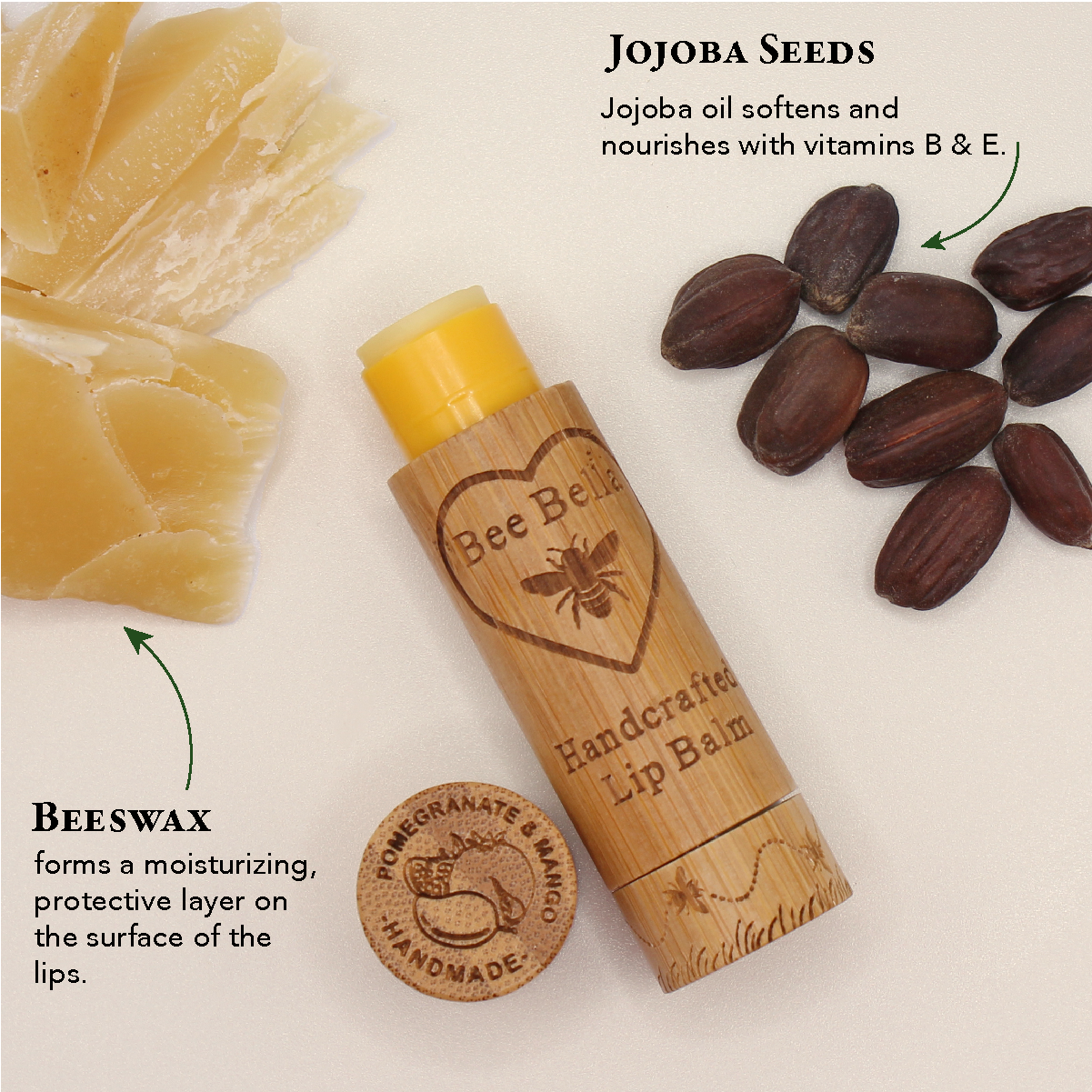 Bee Bella - Wholesale Lip Balm - Pomegranate & Mango Lip Balm4