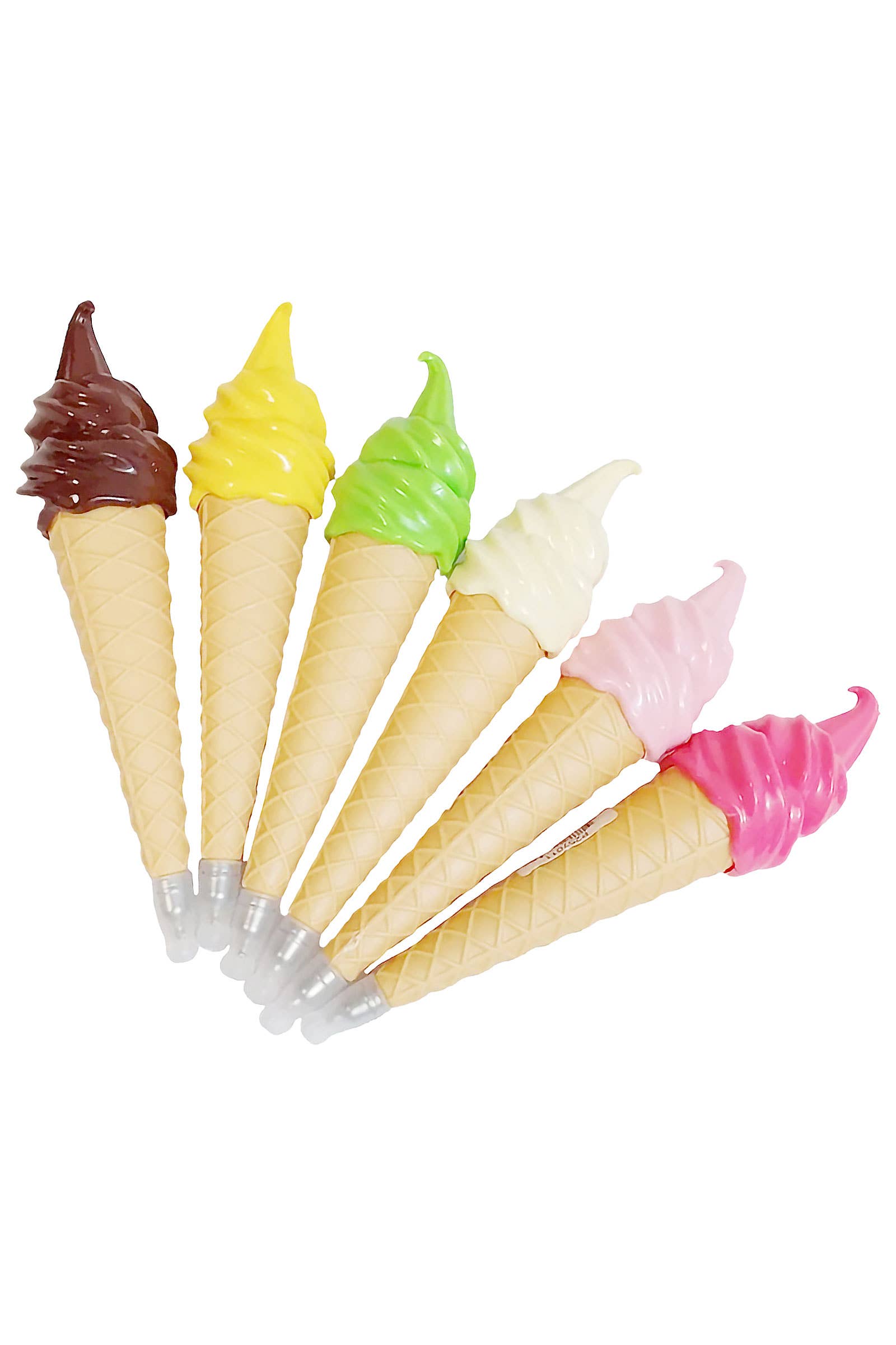 ASSORTED Swirl Ice Cream Cone Pen - 12 Pcs for wholesale on Faire1