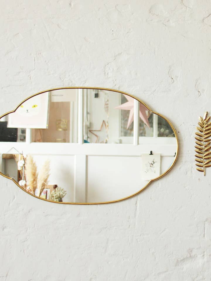 Wall Mirror Bathroom Mirror - Brass Oval Mirror -Home Decor for wholesale by Mikwi
