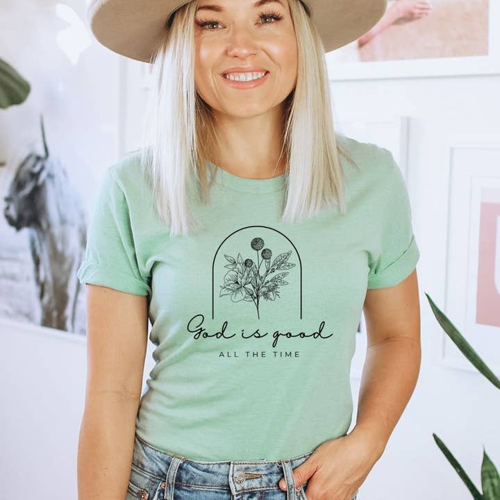 God Is Good All The Time T-shirt | Graphic Top for wholesale by KM Clothing