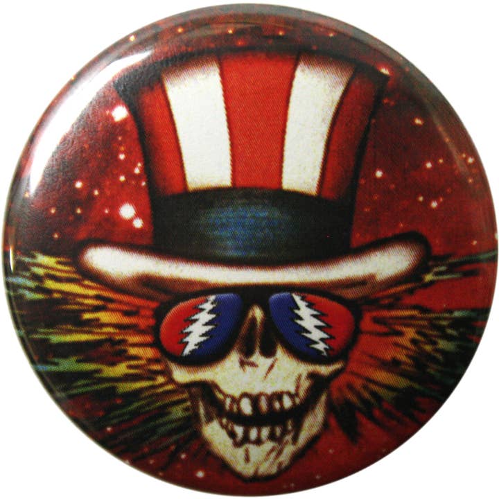 Anheftknopf, 1,25 Zoll, Grateful Dead, Uncle Sam für den Großhandel von Square Deal Recordings & Supplies