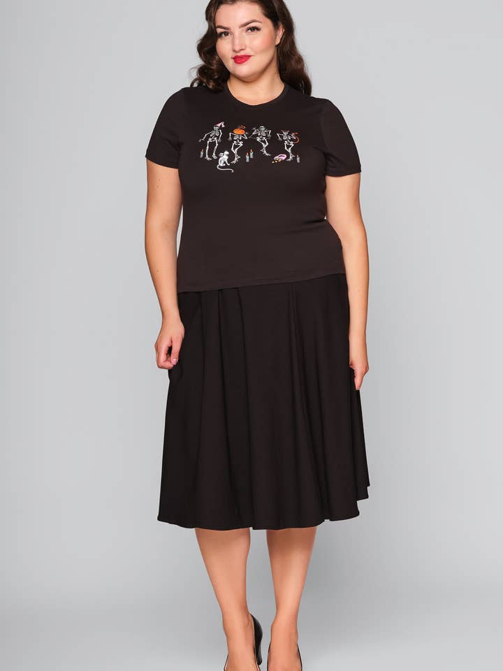 BLACK Skeleton Boo-gie T-Shirt for wholesale on Faire2
