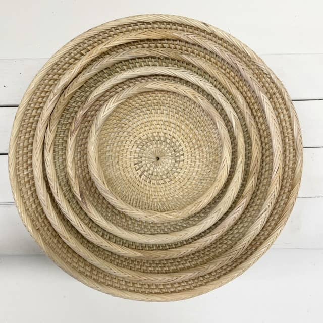ByBazz - Wholesale Decorative Plate/Dish/Bowl - Schaal Rotan Bowl; Prijs per Set0