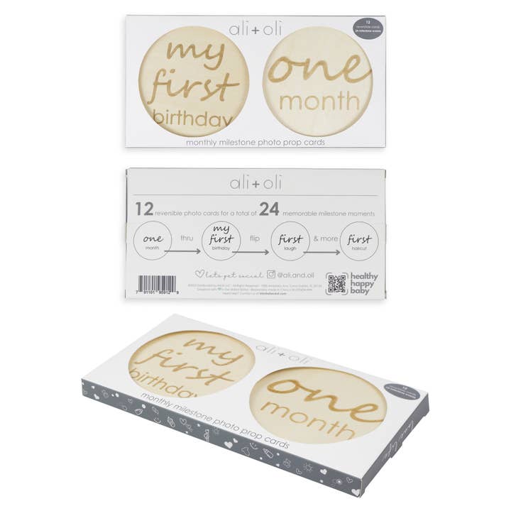 Ali+Oli – Großhandel Ankündigungskarte zur Geburt – Baby Monthly Milestone Foto-Requisiten-Karten (24 Meilensteine)2