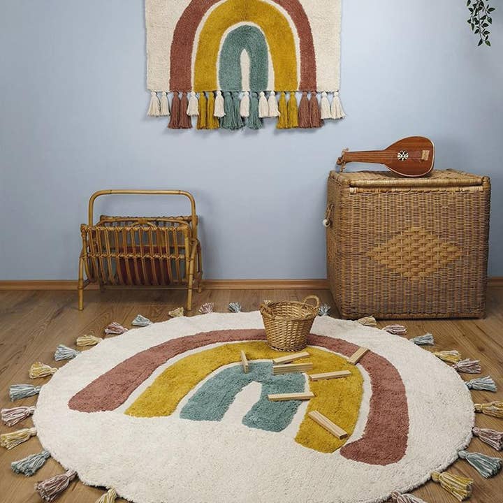 NATTIOT - Wholesale Mat - Kids & Baby - RAINBOW children's rug with tassels5
