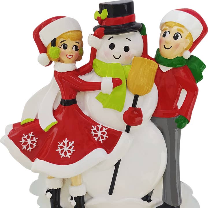 Family Building Snowman Personalized Ornament for wholesale by PolarX Ornaments