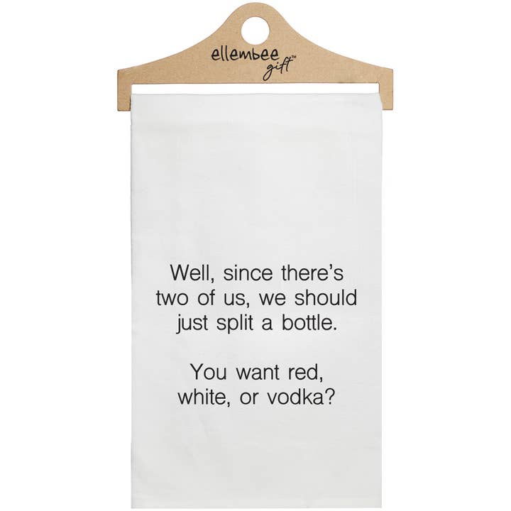 White Red White Or Vodka humorous & funny Kitchen Tea Towel for wholesale by ellembee gift