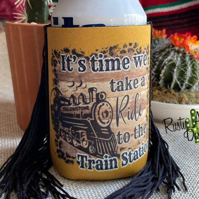 Regular Ride to the Train Station Fringe Koozie for wholesale by RAD Wholesale