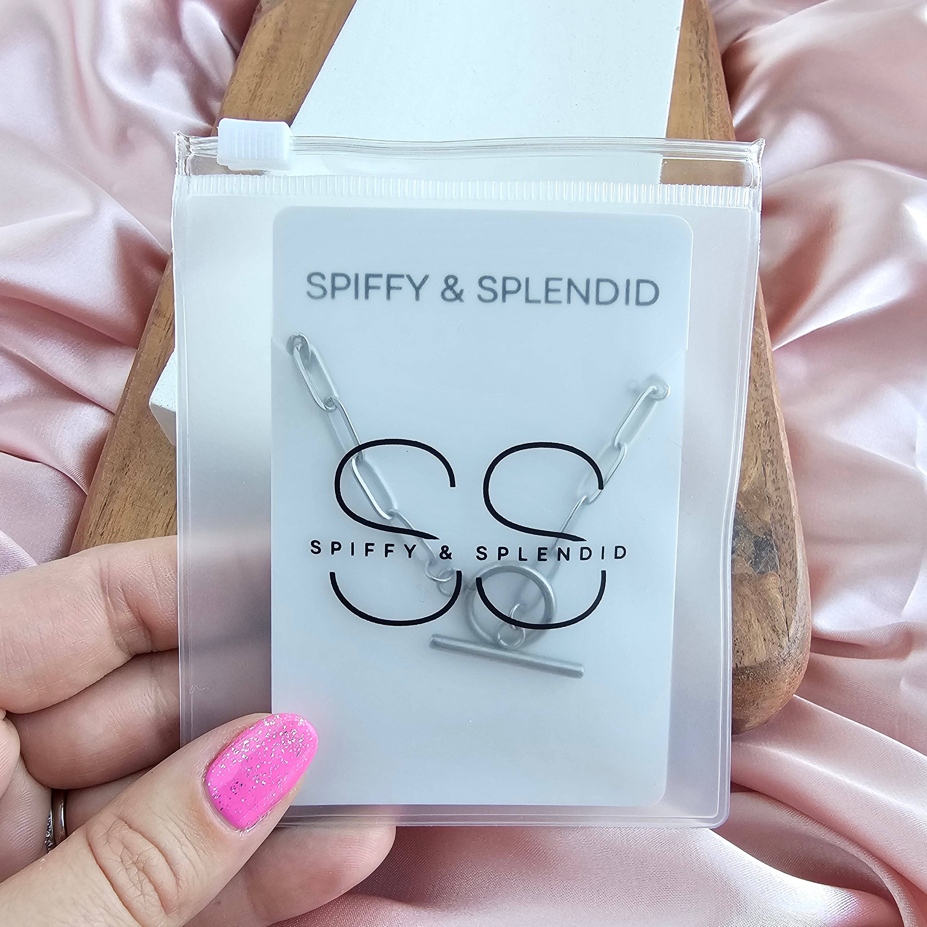Spiffy & Splendid - Venta al por mayor Collares de cadenas y eslabones - Cadena de sujetapapeles plateada de lujo, 18 pulgadas7