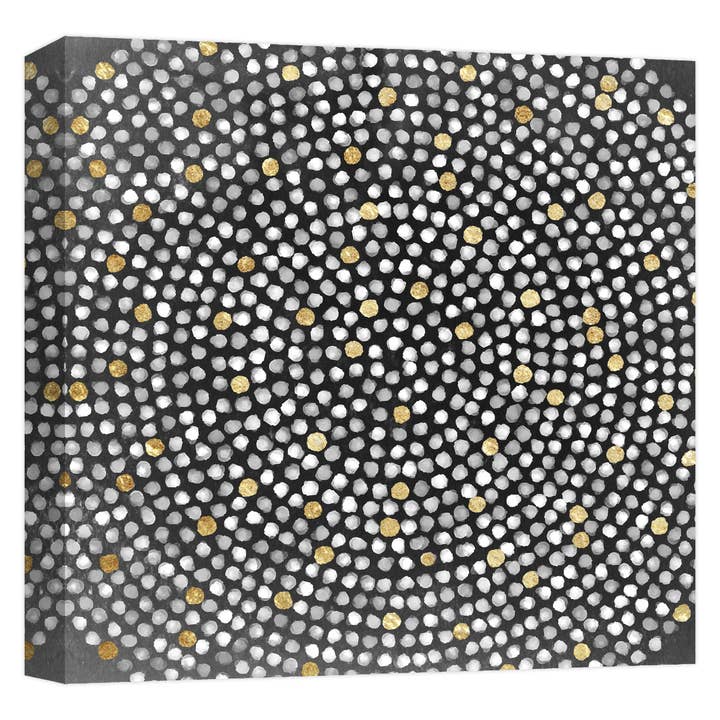 Décoration murale sur toile Motif tourbillons dorés 22 x 22 po pour la vente par PTM Images