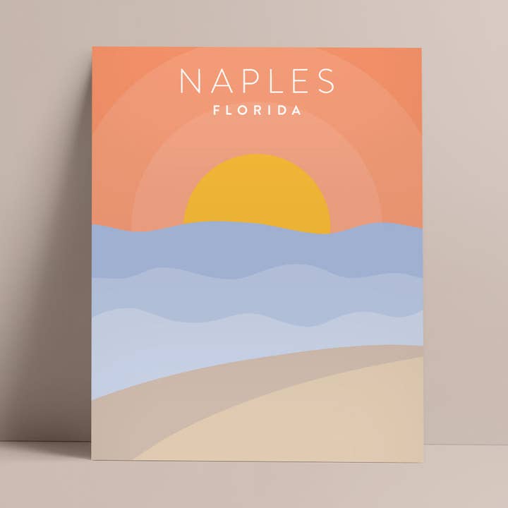 Napels, Florida, minimalistische wandkunst voor wholesale door Backstory Map Co.