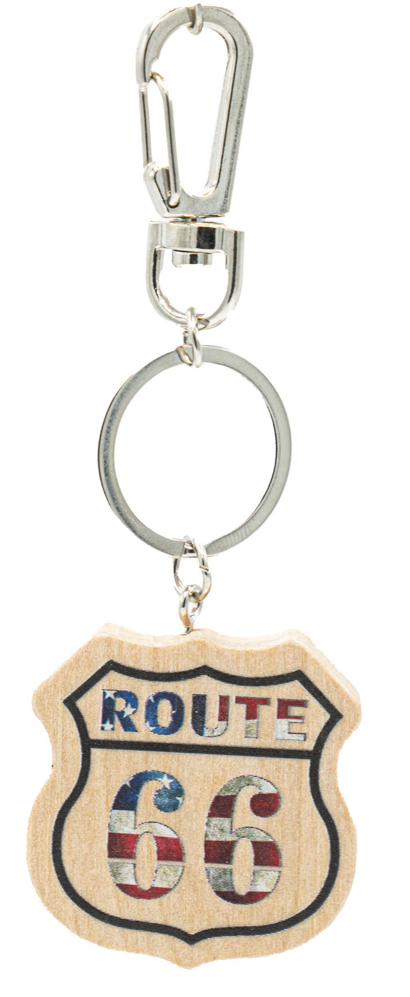 Pawnee Bill’s - Wholesale Keychain - Unisex - Route 66 Wooden Keychain1