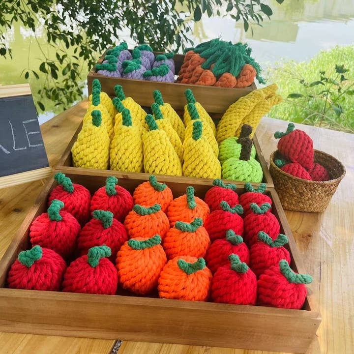 Knotty Pawz Handcraft Pets Toys - Wholesale Pet Rope Toy - Dog - Handmade Fruit and Vegetable Rope Toys, Macrame Toys