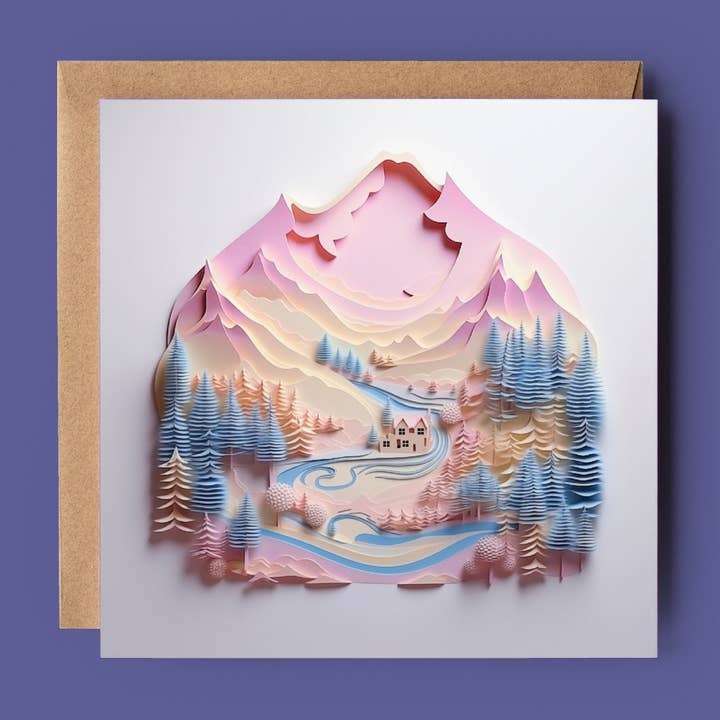 Pastel Mountains 2D Printed Card for wholesale by Good Post Day