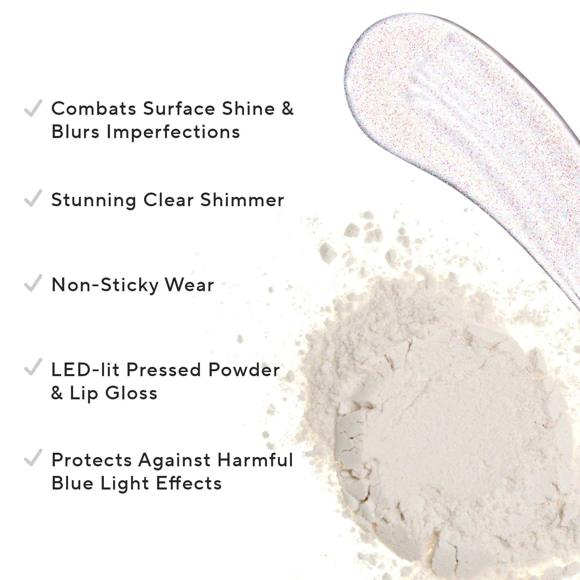 Mirabella Beauty - Wholesale Lip Gloss - Glow Duo LED-Lit Lip Gloss & Universal Hyaluronic Pressed Powder1