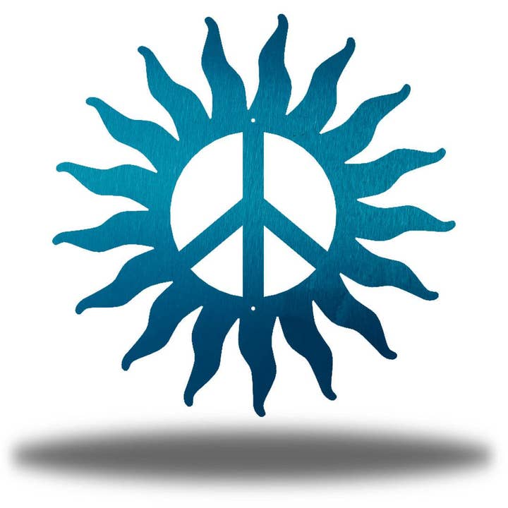 Riverside Designs - Wholesale Wall Accent - Peace Sign Sun Metal Wall Art | Indoor & Outdoor Home Décor