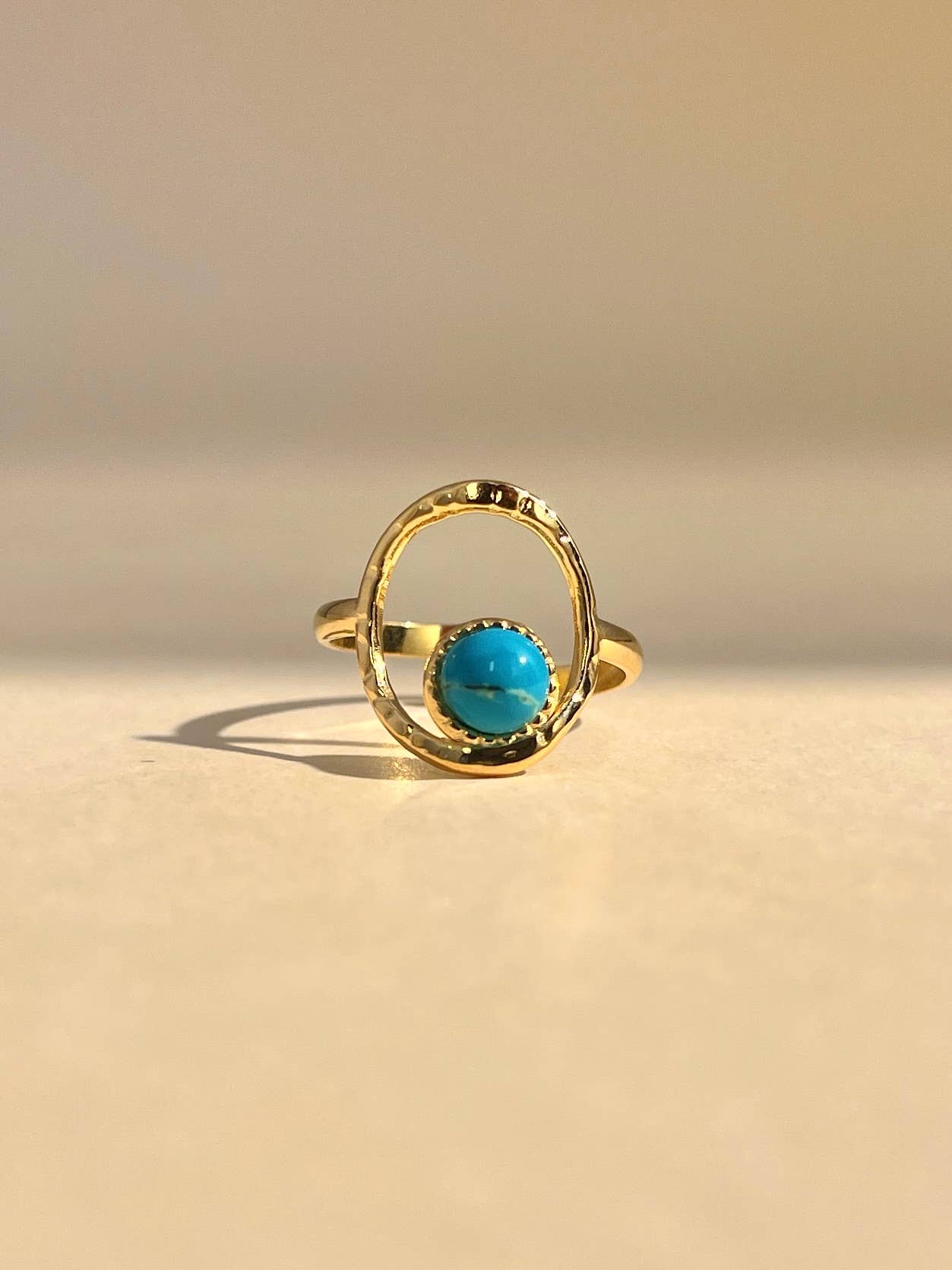 COSMOS - Wholesale Single Stone/Solitaire Ring - Adjustable oval stainless steel ring with natural stone5