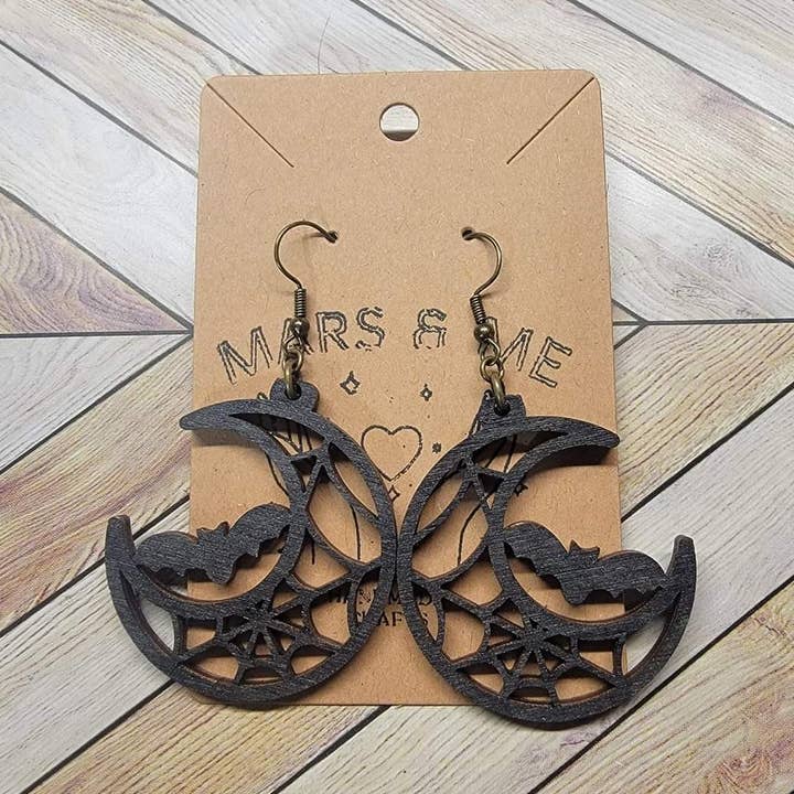 Spooky Crescent Moon Earrings for wholesale by Mars & Me