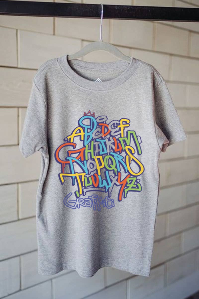 KNOCK ON THE STYLE - Wholesale Screen Printed T-Shirt - Kids - L1050 - ABCD GRAFFITI graphic tee3
