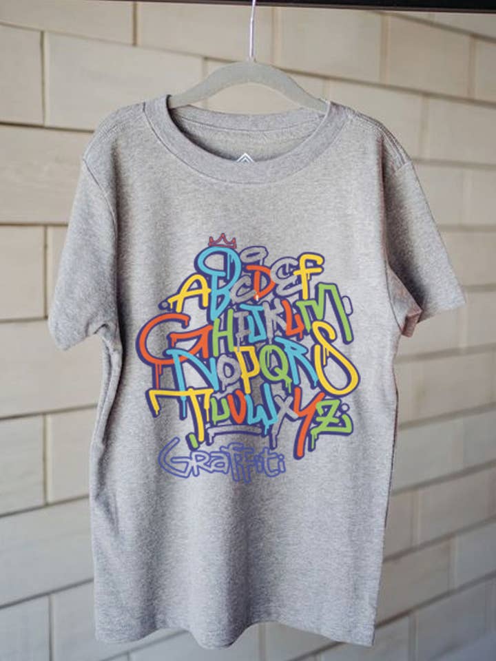 KNOCK ON THE STYLE - Wholesale Screen Printed T-Shirt - Kids - L1050 - ABCD GRAFFITI graphic tee3
